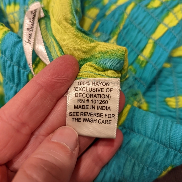 Vibrant Blue and Yellow wide leg Bottoms - beach cover up - Picture 3 of 8